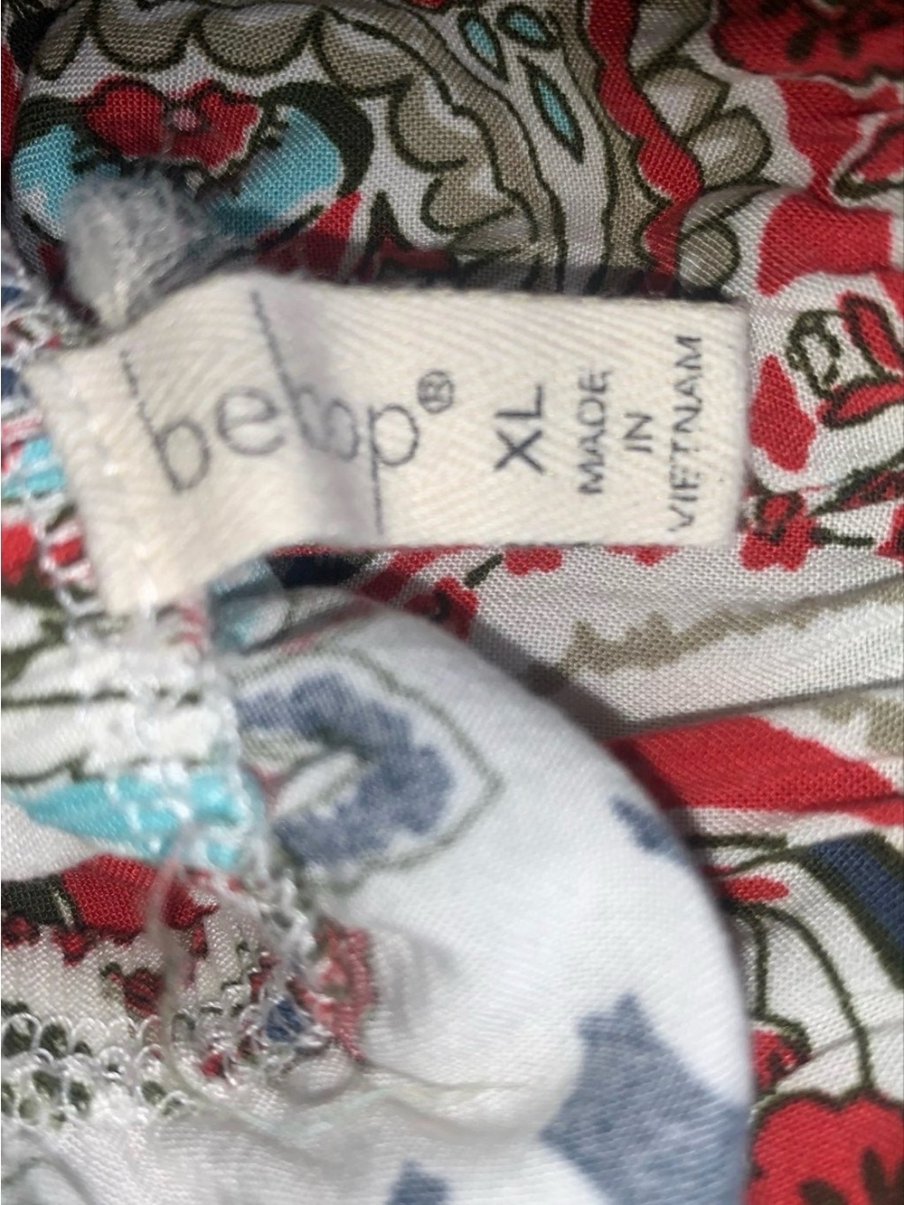 bebe Strapless Maxi Dress in Red, Blue & White Paisley - Picture 4 of 4